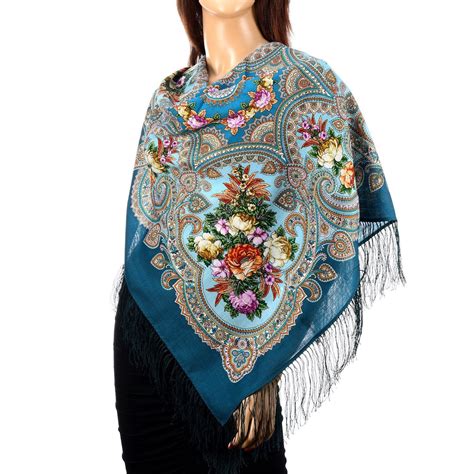 russian authentic original pavlovo posad shawl scarf 100 etsy