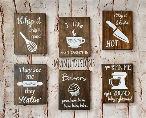 A room isn't complete until it has the perfect set of home decor signs! Wood Kitchen Sign Funny Kitchen Signs Secret Santa Gift