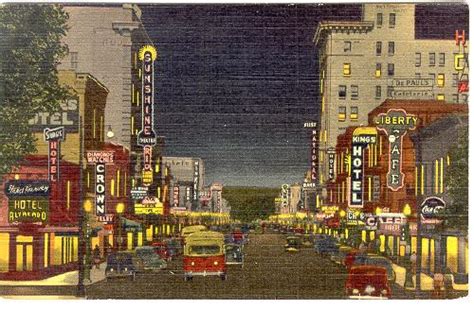 New Mexico Albuquerque Central Avenue At Night 1950 Copy 1