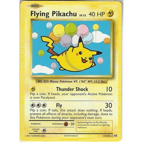 Pokemon Trading Card Game Flying Pikachu 110108 Secret Rare Card