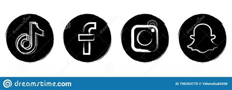 Tiktok Facebook Instagram Snapchat Collection Of Popular Social