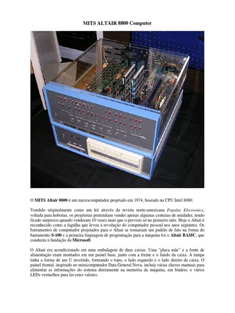 Altair 8800 Computer Eletrônicos Digital Apresentações Relacionadas