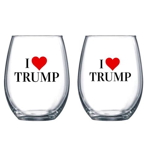 I Heart Trump Wine Glasses Beer Glasses Pint Glasses I Etsy