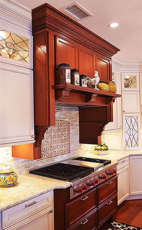 Decora Cabinets 48 Range Top On Cherry Cabinets With A Cherry Hood And Beautiful Custom