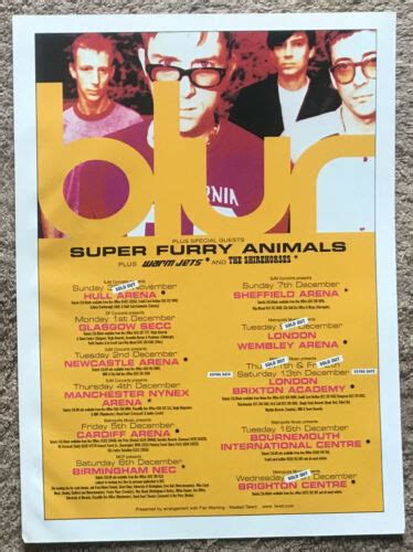 Blur Tour Dates 1998 Full Page Uk Magazine Ad Ebay