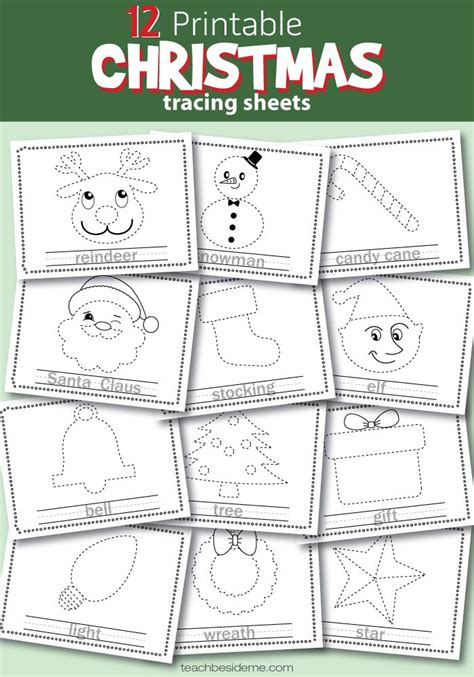 Printable Christmas Tracing Sheets For Kids Great Preschool Or