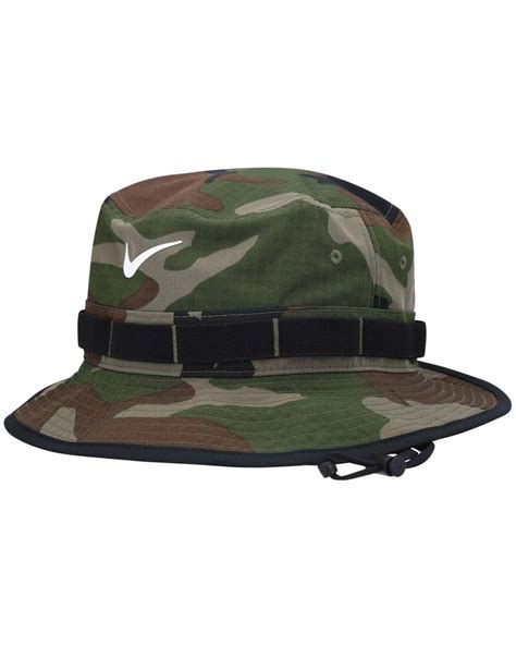 Nike Synthetic Camo Boonie Performance Bucket Hat In Green For Men Lyst