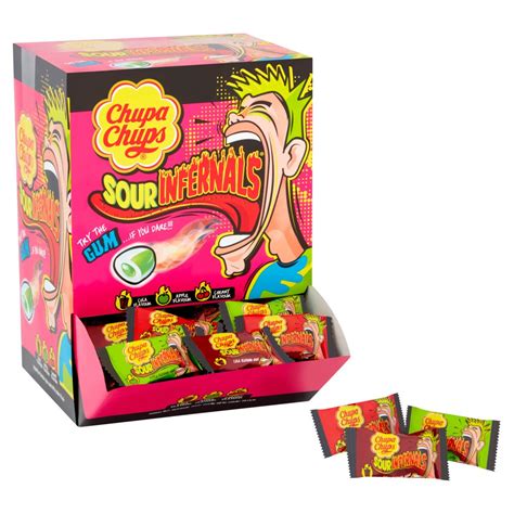 Chupa Chups Sour Infernals Liquid Filled Sour Gum Mixed Flavours Poppin Candy