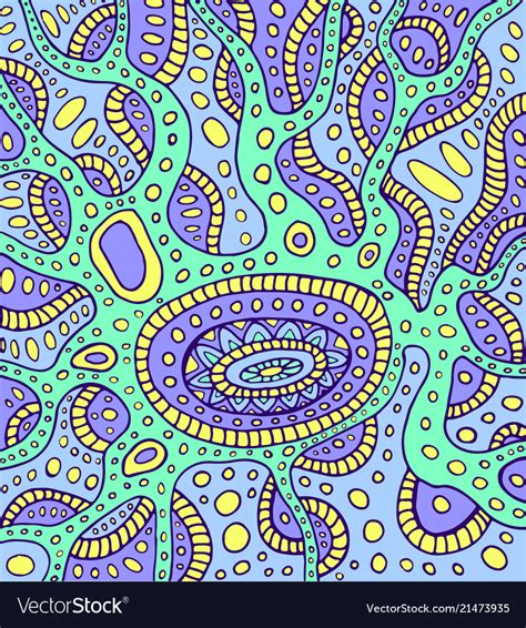 Abstract Psychedelic Surreal Doodle Background Vector Image