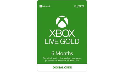 Buy Xbox Live Gold 6 Month Subscription Digital Download T Cards