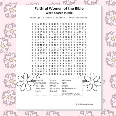 Faithful Women Of The Bible Word Search Puzzle Jw