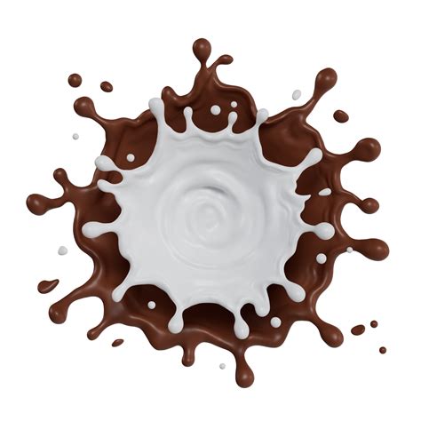 Milk And Chocolate Splashes Isolated 3d Render Illustration 19817529 Png
