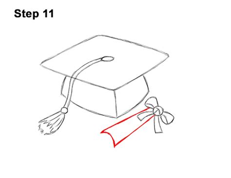How To Draw A Graduation Cap With Diploma Video And Step By Step Pictures