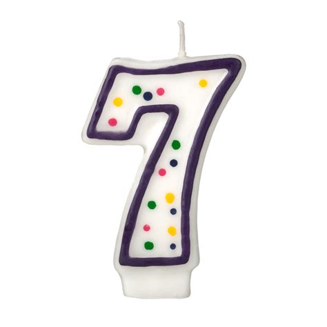 Colorful Birthday Candle Number 7 Polka Dot Number Cake Toppers