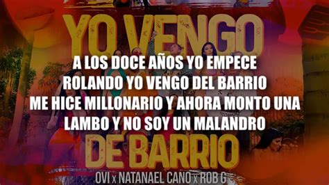 Letra Yo Vengo De Barrio Ovi X Natanael Cano X Robgz Youtube
