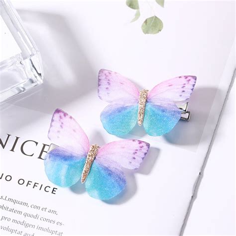 Butterfly Hair Clips Butterfly Hair Accessories Set Of 2 Etsy