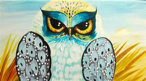 Grumpy Owl Beginner Acrylic Painting Asl Youtube