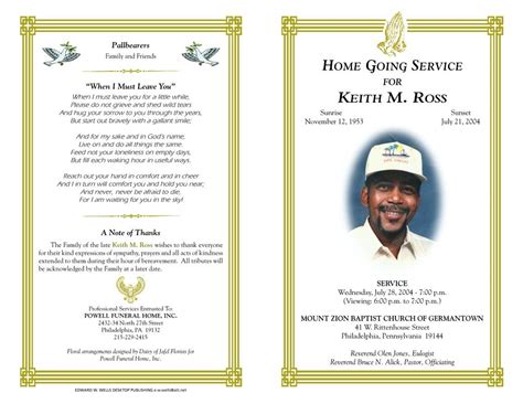 African American Funeral Program Examples A Funeral Program Instance