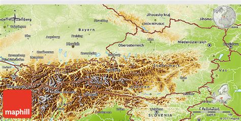 Physical 3d Map Of Austria