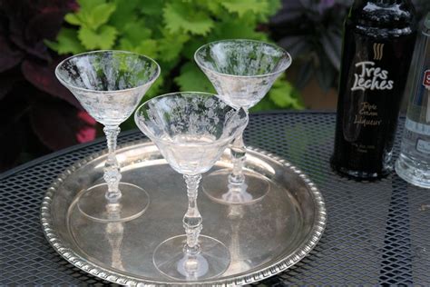 vintage cambridge etched crystal cocktail coupe champagne etsy champagne martini cocktail