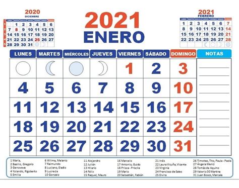 Calendario 2021 Formato Grande Santorales Para Imprimir Mercado Libre