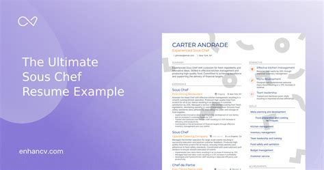 Sous Chef Resume Examples And Guide For 2023 Layout Skills Keywords