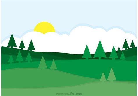 Green Rolling Hills Landscape Vector Download Free Vector Art Stock