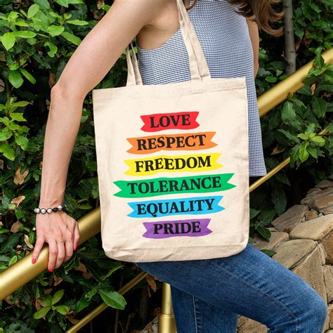 Cotton Canvas Tote Bag Lgbt Pride Bag Reusable Shoulder Bag Etsy