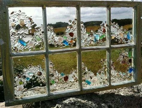 Art Glass Window Sea Glass Window Sea Glass Crafts Window Art