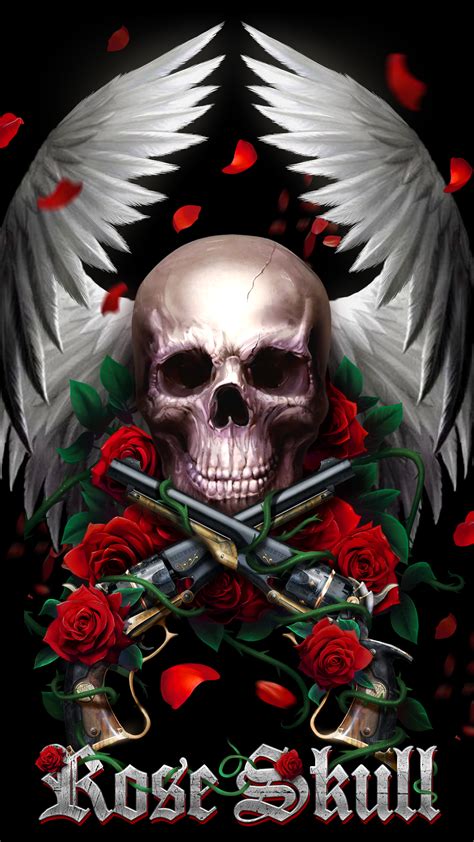 Black Skull with Rose Wallpapers - Top Free Black Skull with Rose