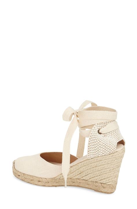 Soludos Canvas Ankle Wrap Wedge Espadrilles In Blush Modesens