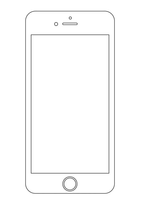 Iphone 6 Wireframe Phone Template Drawing Templates Outline Pictures