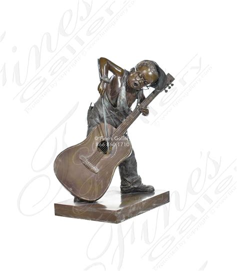 Bronze Statues Young Boy Playing Guitar Bronze Statue Bs 323 Fine