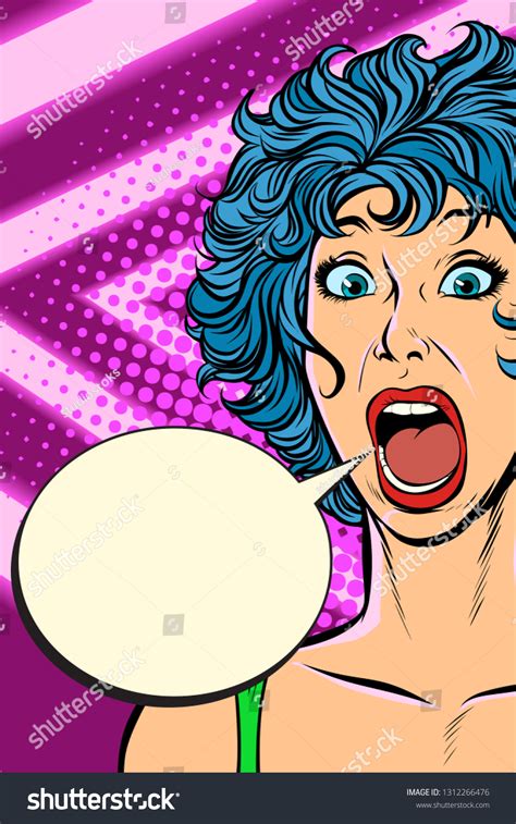 Woman Panic Fear Surprise Gesture Pop Stock Vector Royalty Free