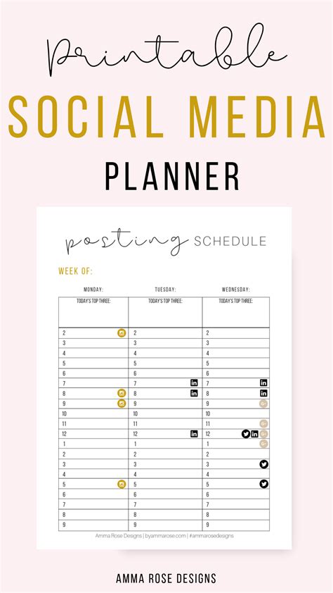 Social Media Planner Business Planner Social Media Plan Instagram