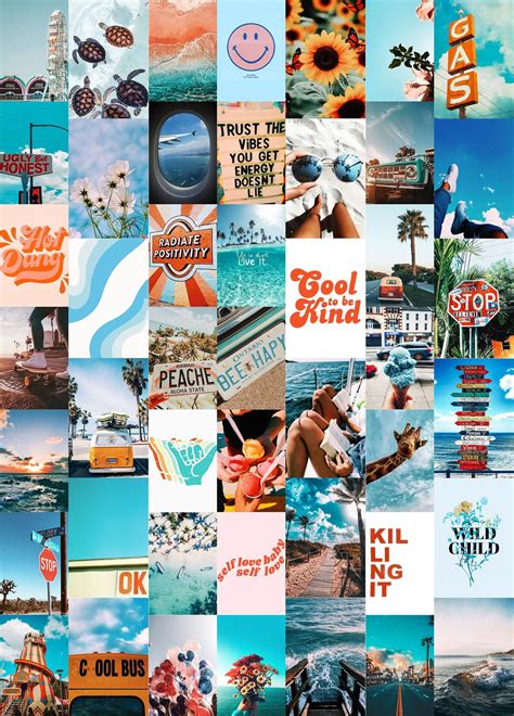 Summer Blues Wall Collage Kit Digital Download Photo Wall Etsy
