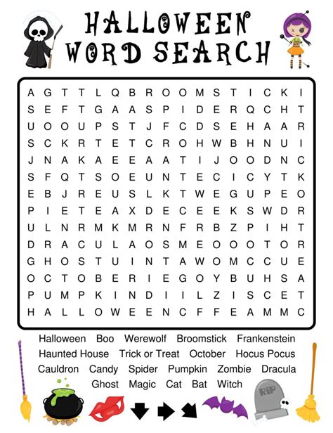 5 Best Free Printable Halloween Word Search