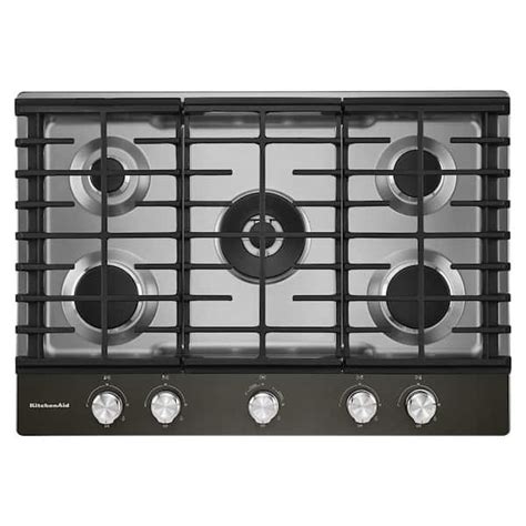 Kitchenaid 30 In Gas Cooktop In Black Stainless With 5 Burners