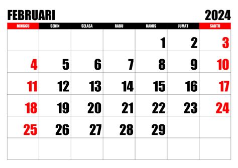 Kalender Februari 2024 Kalender365su