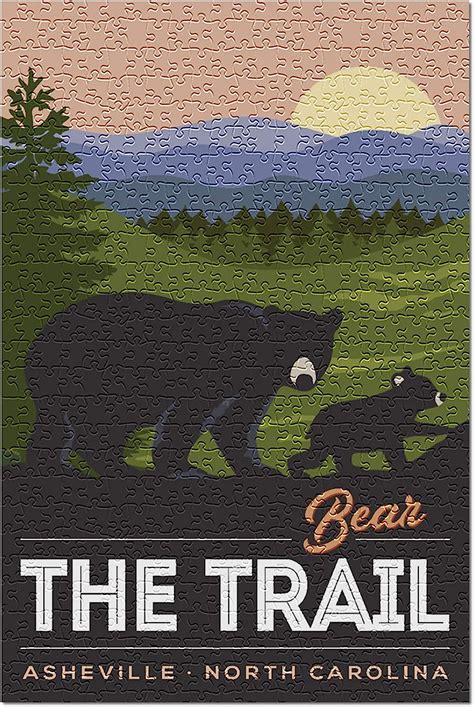 Asheville North Carolina Bear The Trail Vector 500