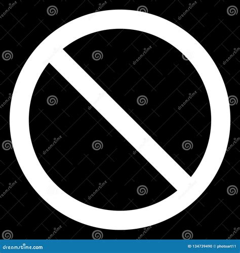 No Sign White Thin Simple Isolated Vector Stock Vector