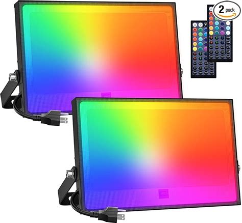2 Pack Rgb 100w Led Floodlight With 44 Keys Remote From Onforu Giveaway