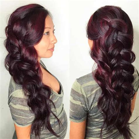 The deep burgundy hue has the slightest cherry red tints that black cherry hair looks best when paired with skin that isn't overloaded with face makeup. Hair color 2017: Black cherry hair - COOL HAIRCUTS