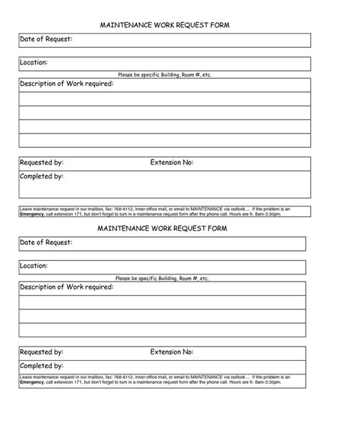 work request form work request form template sample resume