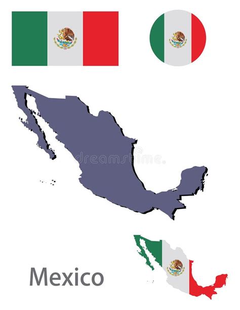 Country Mexico Silhouette And Flag Vector Stock Vector Illustration