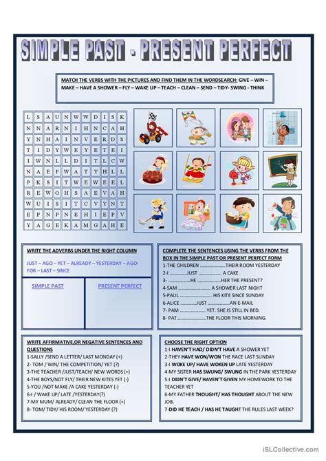 Simple Past Present Perfect Fran Ais Fle Fiches Pedagogiques Pdf Doc