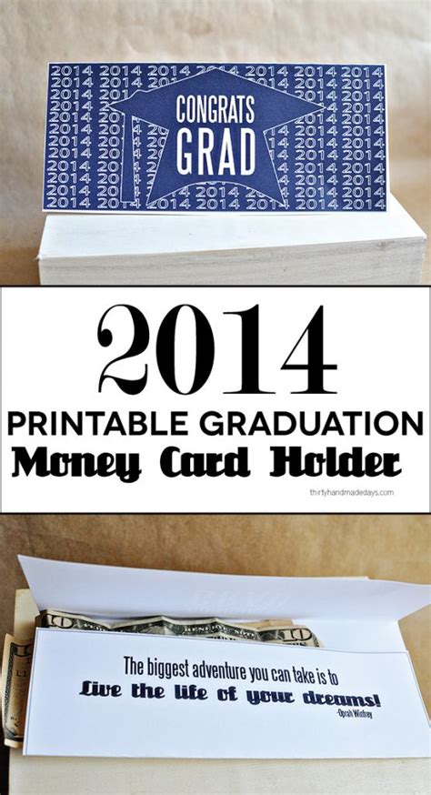 Updated Printable Graduation Money Card Holder Graduation Money