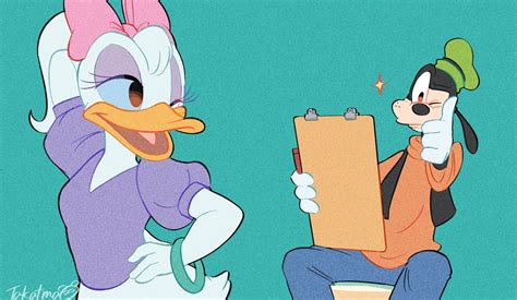 167011 Safe Artisttakatmaorange Daisy Duck Disney Goofy