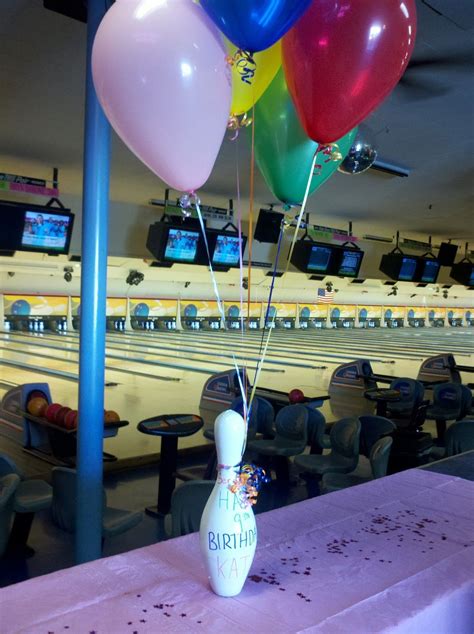 A Bowling Pin With Balloons Welcomes The Group For Bowling Last Fall I