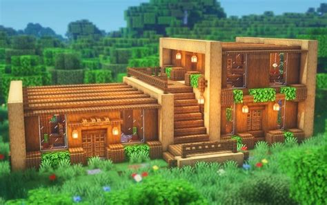 Minecraft Builds And Creations On Instagram “modern Wooden House Rate